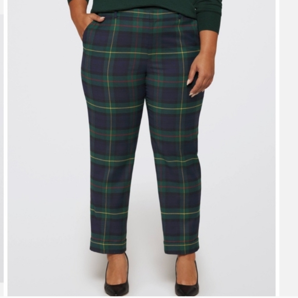 Lauren Ralph Lauren Plaid Wool-Blend Twill Ankle Pant - Picture 4 of 10